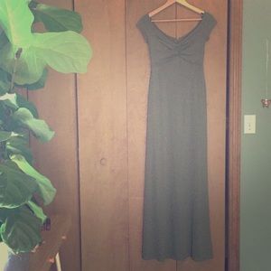 David meister green off shoulder gown